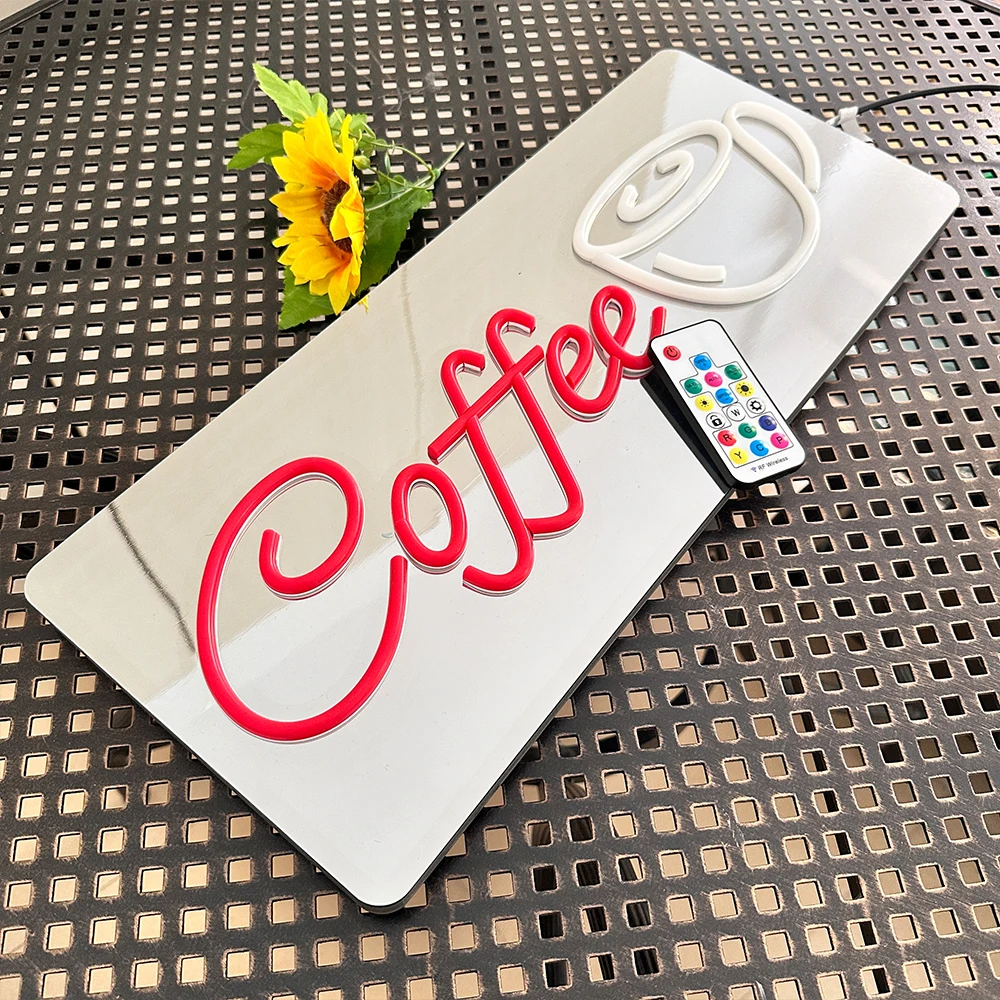 48cm 3DコーヒーバーLEDネオンサイン 両面フルカラー - Coffee Tea Neon Sign のレビューと価格