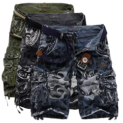 Adult Men New Loose Short Pants Multiple Pockets Men'S Camouflage Cargo Shorts High Quality Fashion Men'S Leisure Daily Wear