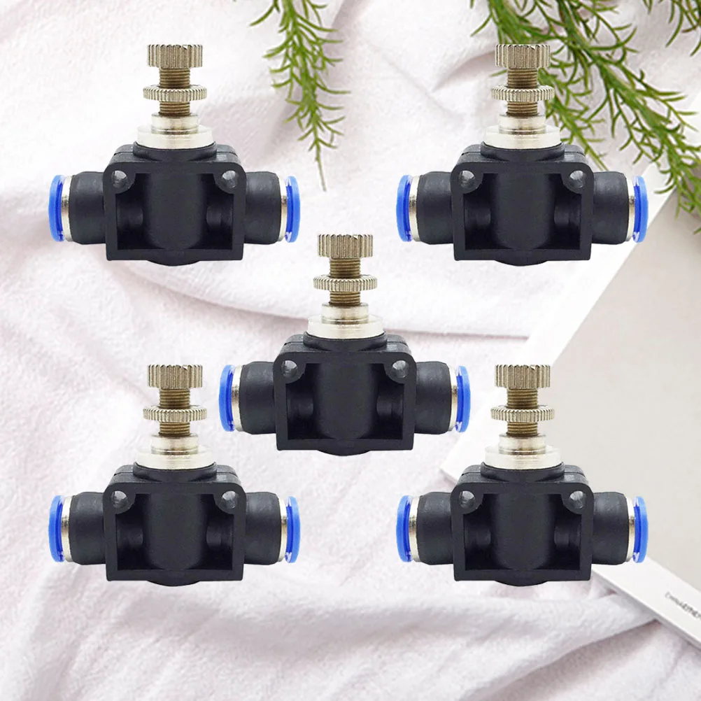 

5 Pcs Throttle Valve Pneumatic Limiting Fitting Tube Pipeline Air Flow Control High Pressure Copper Plate Precision
