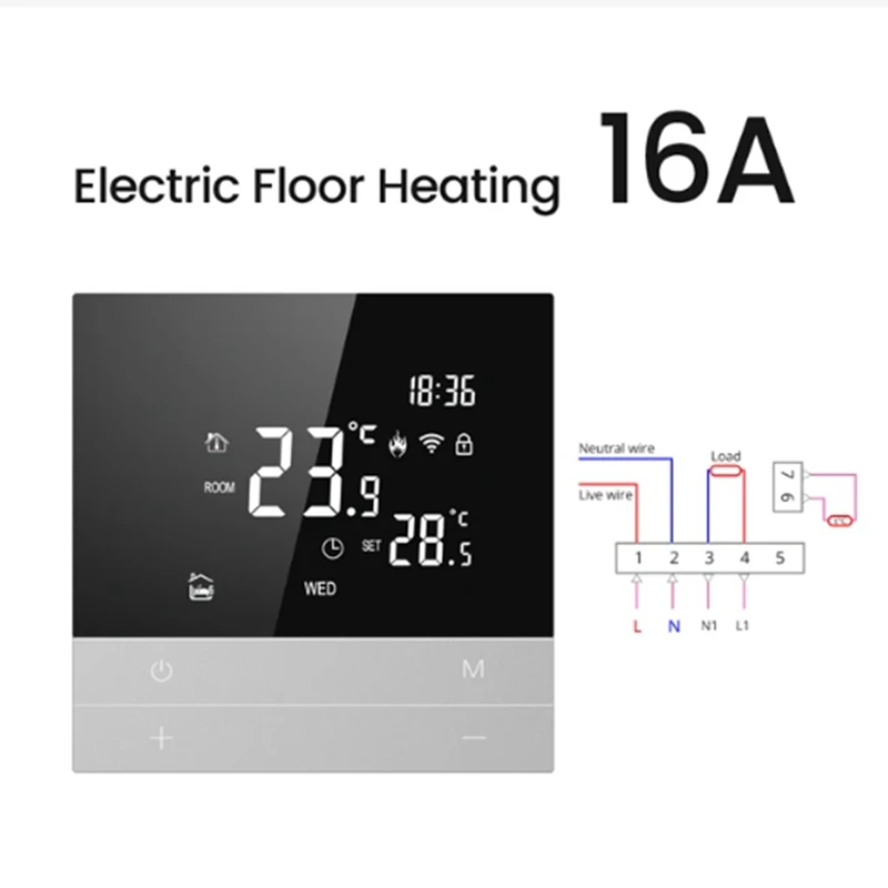 A16R-Tuya Wifi Smart Thermostat Temperature Controller For Google Home Alexa