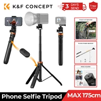 K & F Concept-trípode para palo de Selfie para Iphone, soporte compacto para teléfono, soportes de luz con Control remoto, trípode para cámara GoPro, 69 pulgadas/175cm