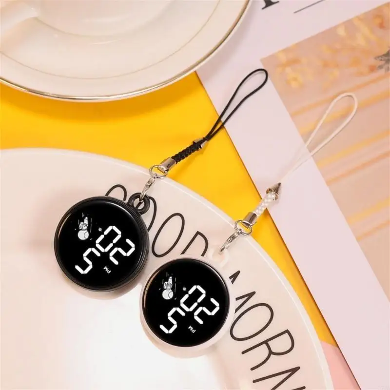 X7JB Small Digital Pocket Watch With Clear Screen Backpack Clip Electronic Watch for Convenient Attachments