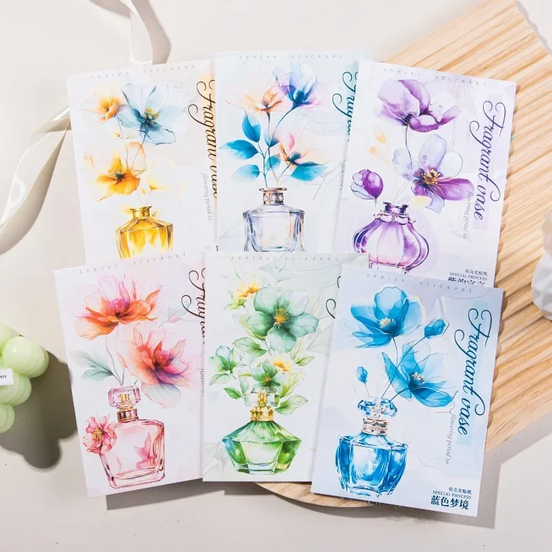 

10Pieces PET Sticker Flowering period Flower Spring Flower Vase Fragrant Melody Handbook Materials Scrapbook 169*109mm