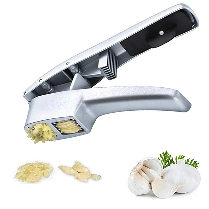 Multifunctional Garlic Press Garlic Chopper Zinc Alloy Garlic Slicer Crusher Peeler Manual Kitchen Hacking Gadgets