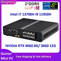 Kingnovy Gamer Mini PC Intel i7 13700H i9 11900H NVIDIA RTX 4060 8G 3060 12G DDR5 desktop DDR4 NVMe Micro Gaming Computer WiFi6