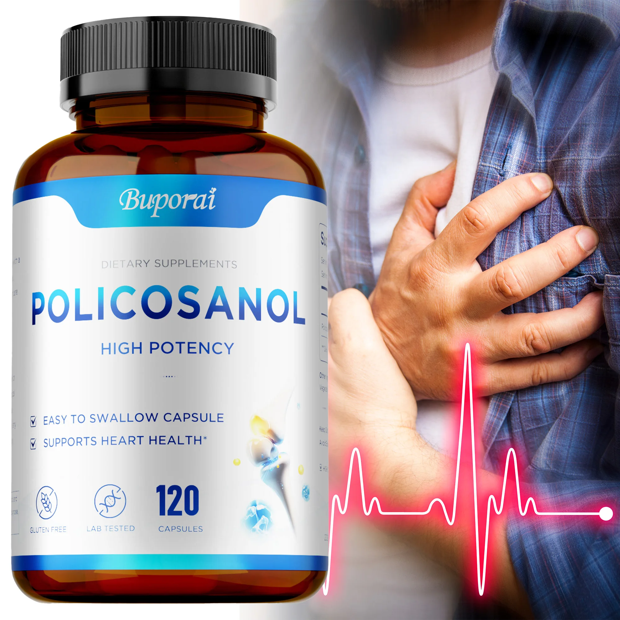 

Policosanol Capsules - Relieve Leg Pain,Antioxidant,Natural Joint Support,Maintain Healthy Cholesterol Levels,Blood Circulation