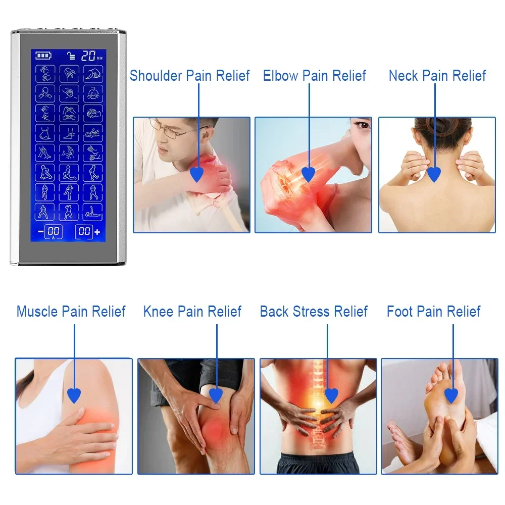 36 Mode Double Output EMS Muscle Stimulation TENS Electronic Pulse Massager Electric Body Massager For Neck Back Muscle Relax