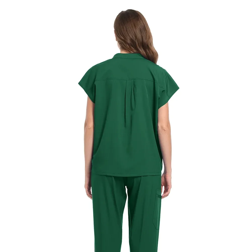 Gommages chirurgicaux pour femmes, ensembles de gommage pour soins infirmiers médicaux de haute qualité, haut à manches courtes + pantalon, uniforme d'infirmière de clinique dentaire de Salon