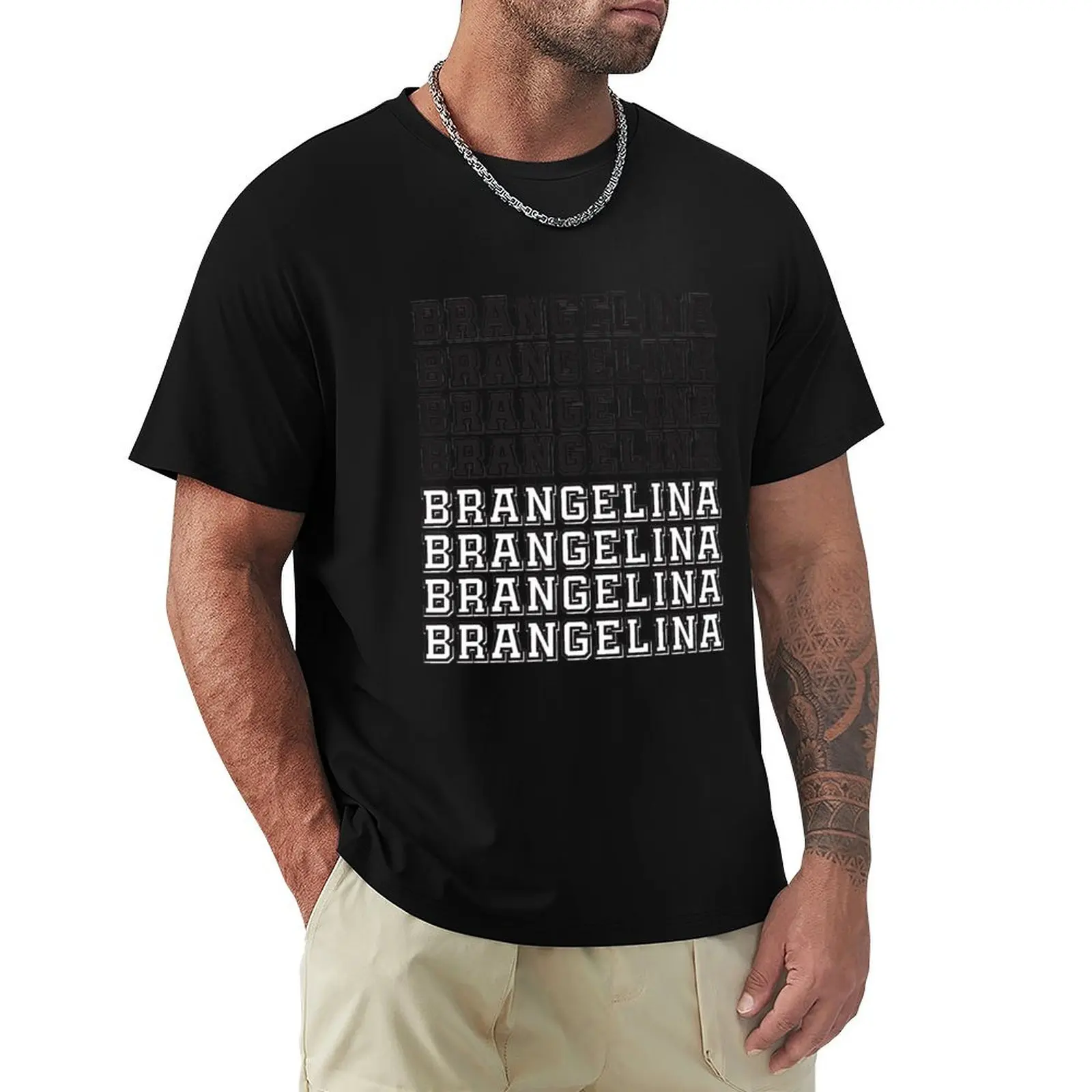 brangelina T-Shirt Fashion Print Casual Short Sleeve