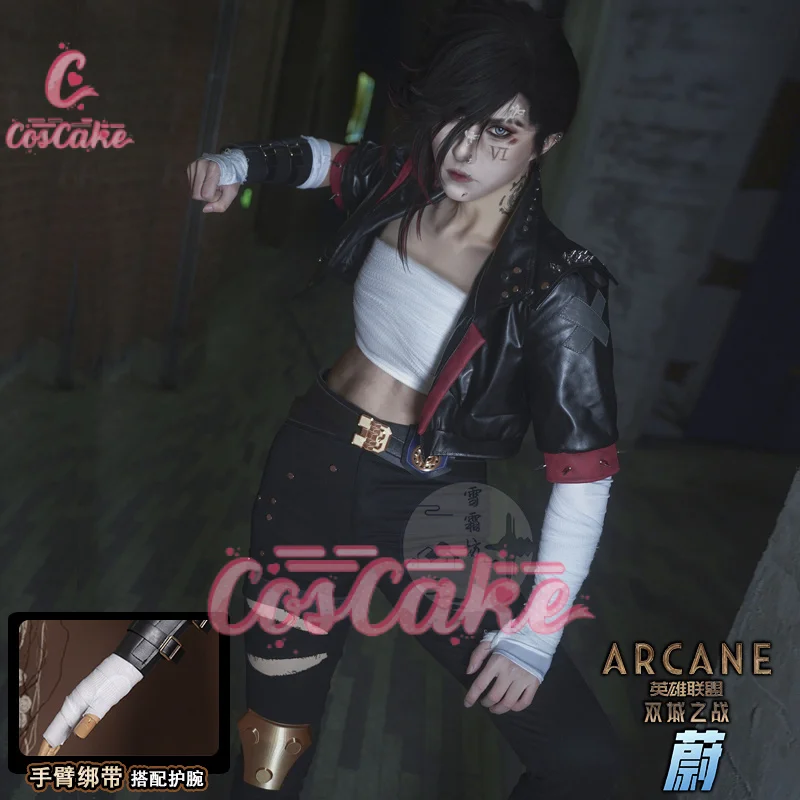 

Coscake LoL Arcane Season 2 Vi Cosplay Costume Uniform Halloween Carnival Party Christmas Play Role Clothes Clothing for Women