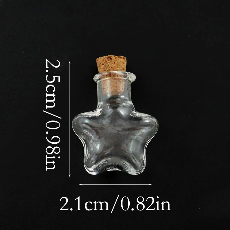 20Pcs Mini Glass Bottles with Cork Lids, Random Classic Shapes Tiny Glass Jars, Wishing Bottles, Small DIY Decorative Craft