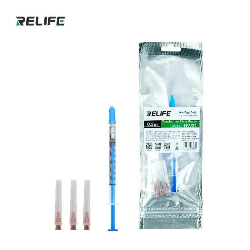 RELIFE HW31 고순도 전도성 실버 페이스트는 회로 기판/케이블/휴대폰 회로/키보드 수리에 적합합니다.