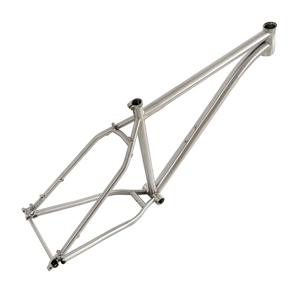 Chinese Titanium Fat Bike Frame, Fat Tire MTB, Bicycle Accessories, Beach Frame, Ultra Light, 26, 27.5, Snow, Fatbike Parts