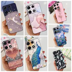 For Infinix Note 30 Pro Case Black Silicone Fashion Cute Cat Flowers Soft TPU Back Cover For Infinix Note 30Pro Phone Case Funda