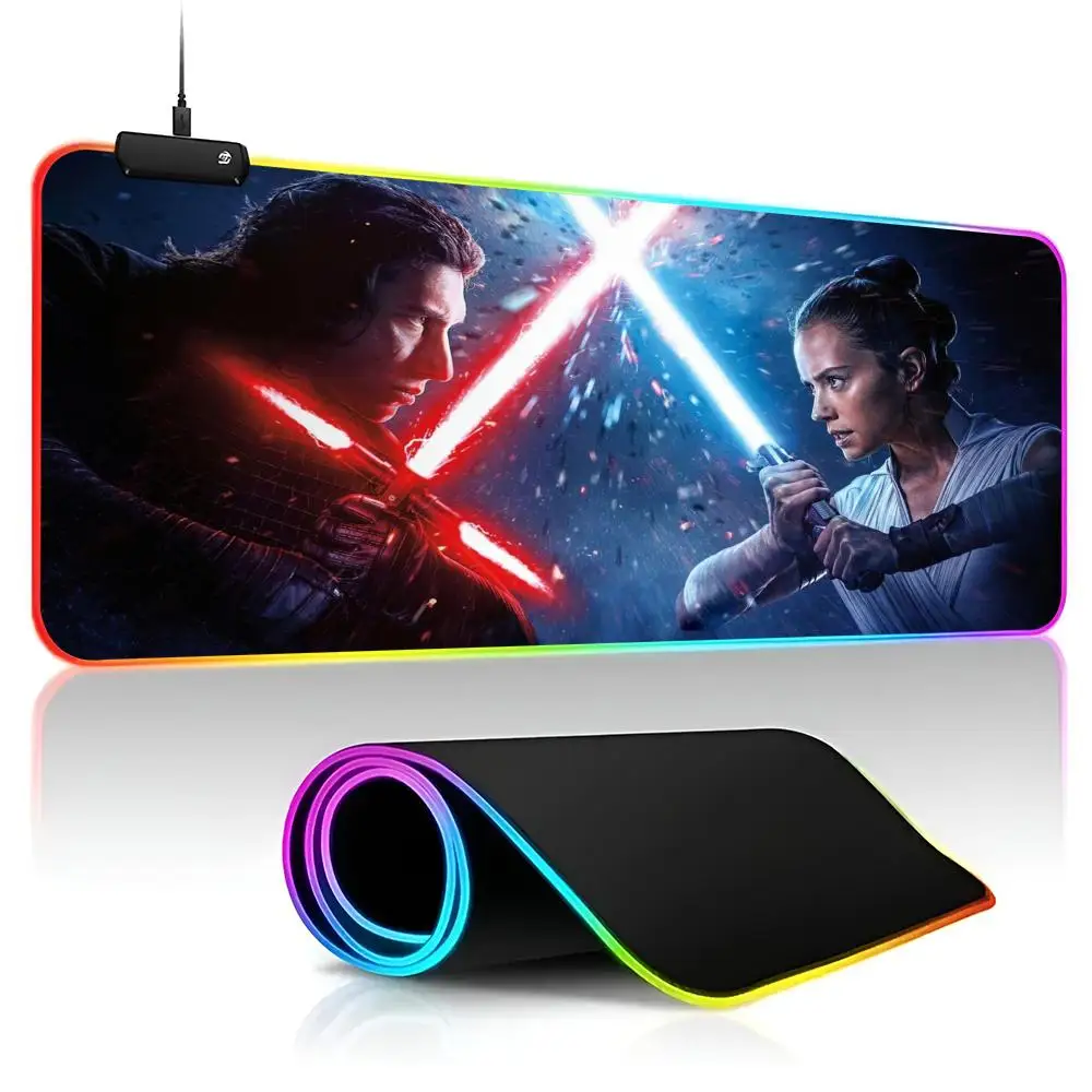 Film S-Star W-Wars Cool Mouse Pad Gamer RGB Deskmat Keyboard Mat Gaming Laptops LED Mousepad Desk Protector Anime Mause Mats