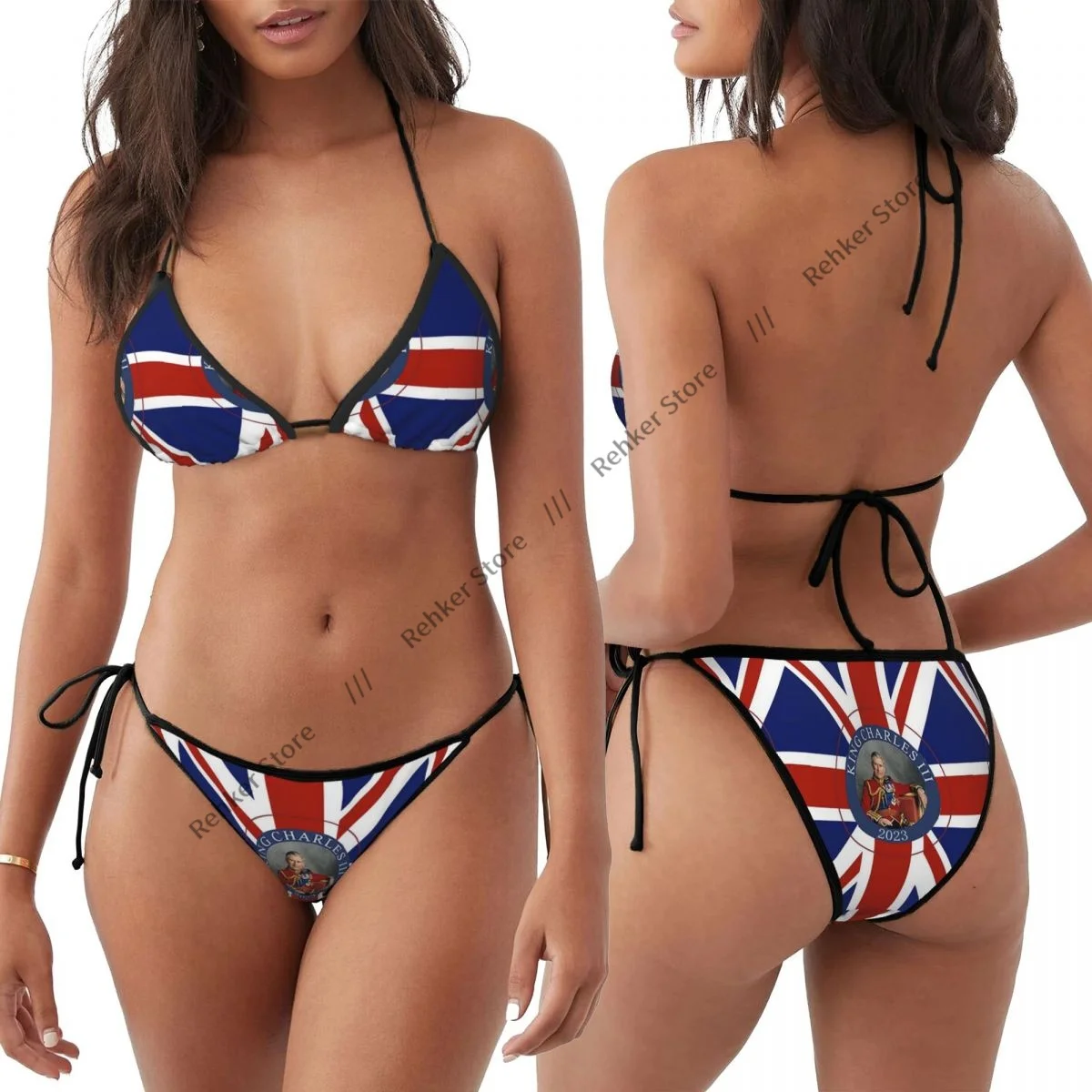 

Bikini Set Swimwear Women Swimsuit Sexy Push Up Swimming Bathing Suit King Charles III Garden Flag Beachwear Summer Brazilian