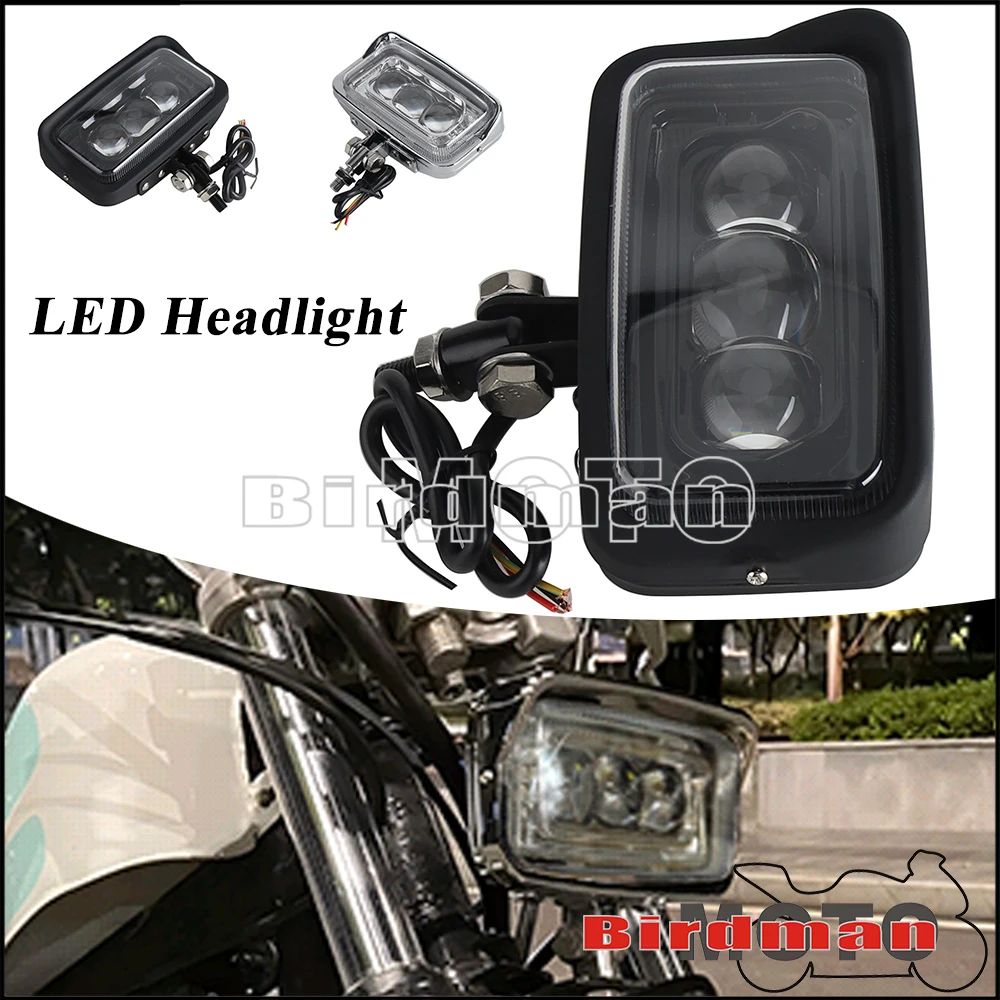 For Harley Honda Yamaha Suzuki Kawasaki Bobber Cafe Racer Touring Custom Bikes LED Headlight High Low Beam Waterproof Head Lamp