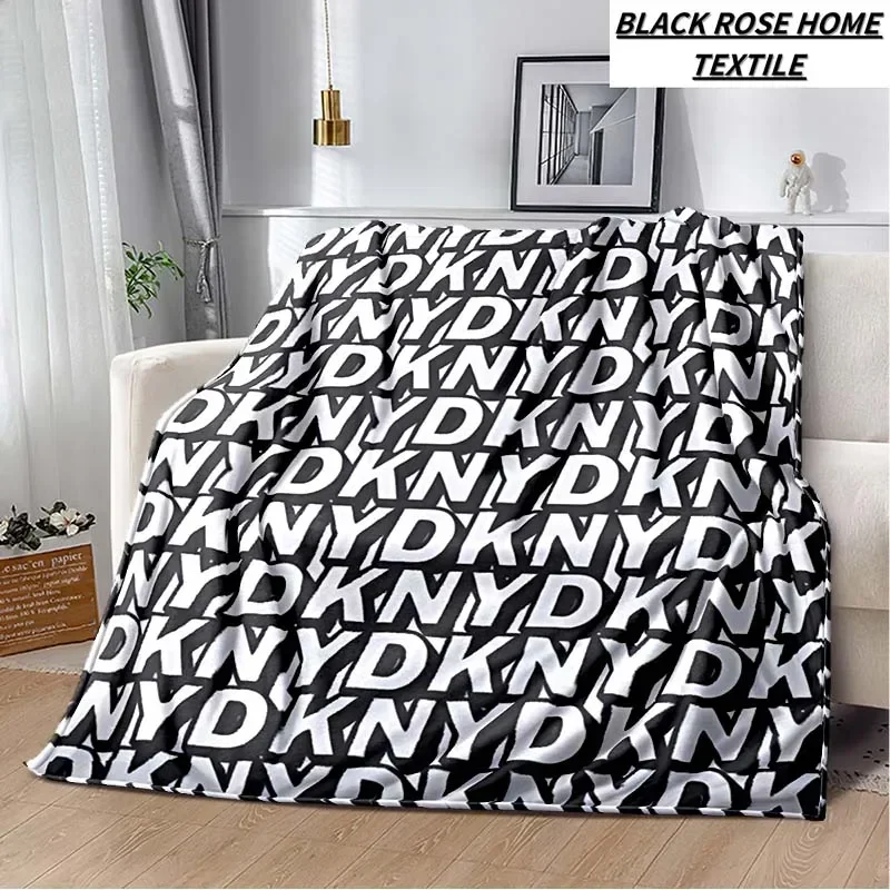 Fashion Art 3D Print D-Dkny Logo Family Gift Bedroom Sheet Outdoor Car Travel Camping Warm Cover Blanket Plush Sleeping Blanket