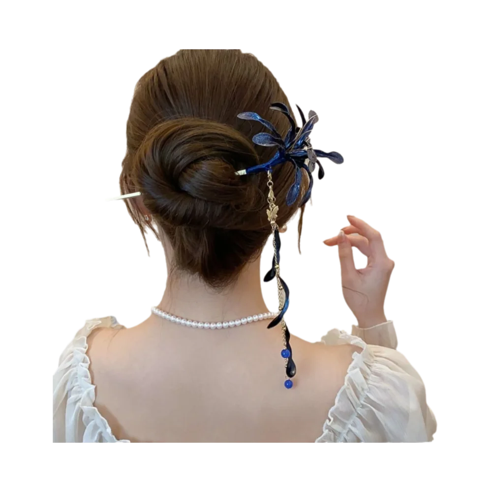 

Chinese Style Spider Lily Flower Hair Sticks Super Fairy Wedding Dripping Oil Tassel Hairpins Vintage Hanfu Chopsticks
