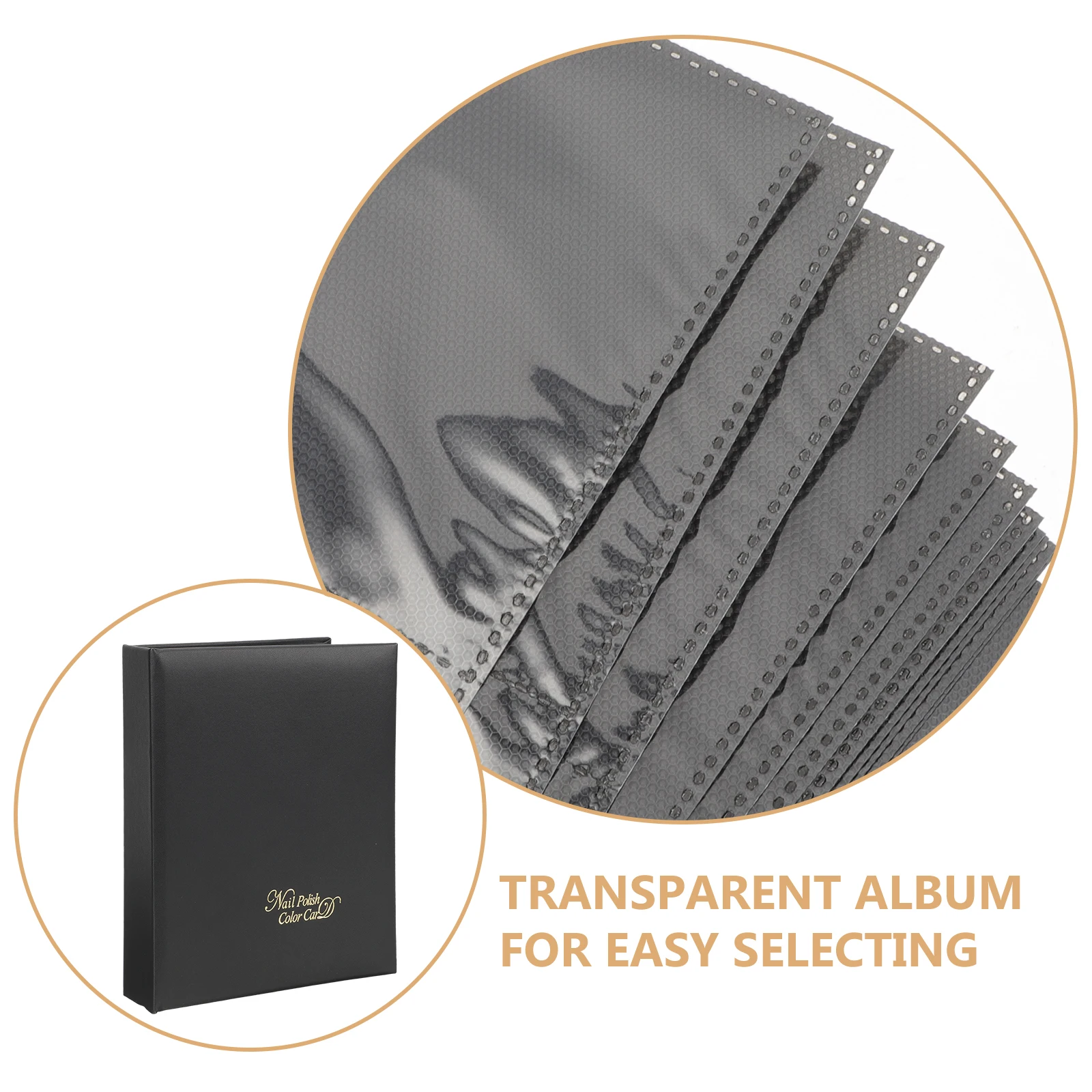 

Nail Art Sticker Album Storage Organizer Book Display Binder for Collecting Stickers Scrapbook Transparent Plastic Nail Salon
