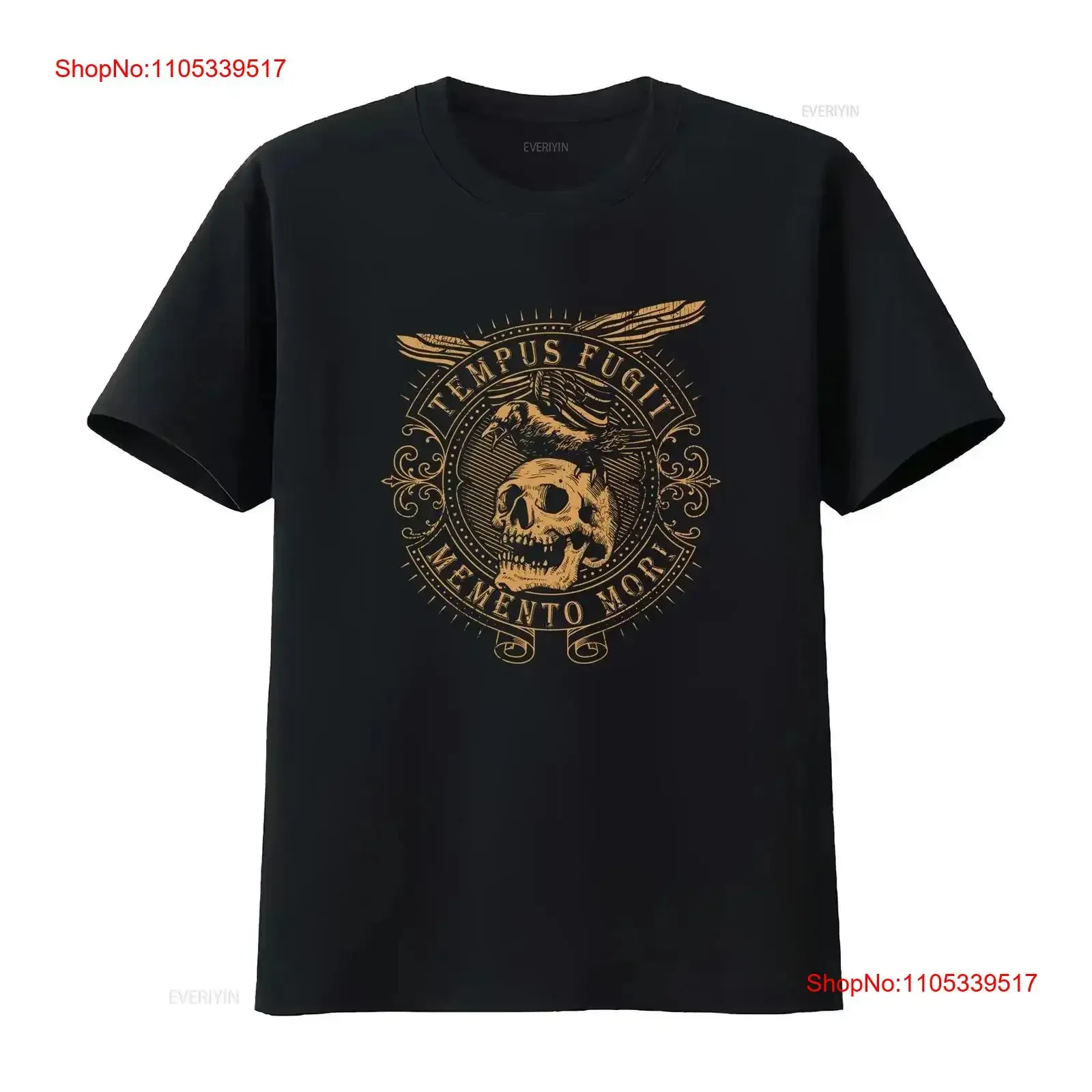 Tempus Fugit Memento Mori Latin Phrase T Shirt Size S 5XL vintage Washed graphic fashion Stretched Slightly streetwear vintage