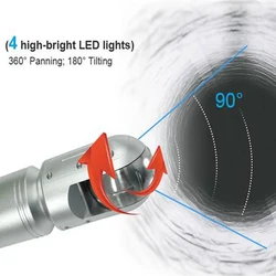 360 Tilt 180 stopni obrót 50mm kamera inspekcyjna do rur Connecttor