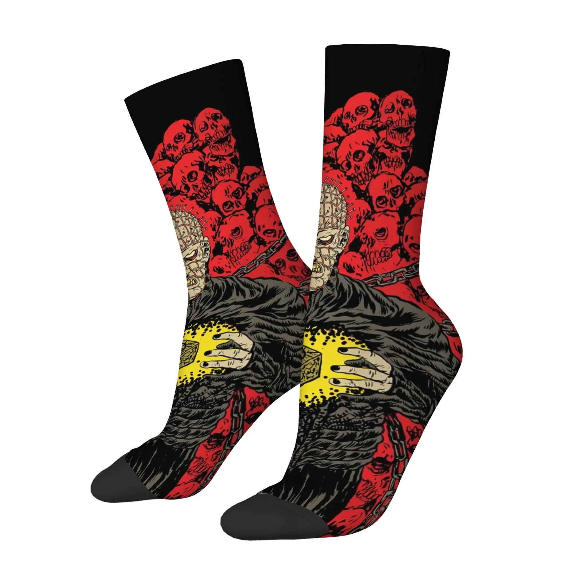 Horror Skull Gothic Style Men's Print Mid-calf Socks Comfortable Breathable Soft Socks Quirky Fashionable Retro Harajuku Socks