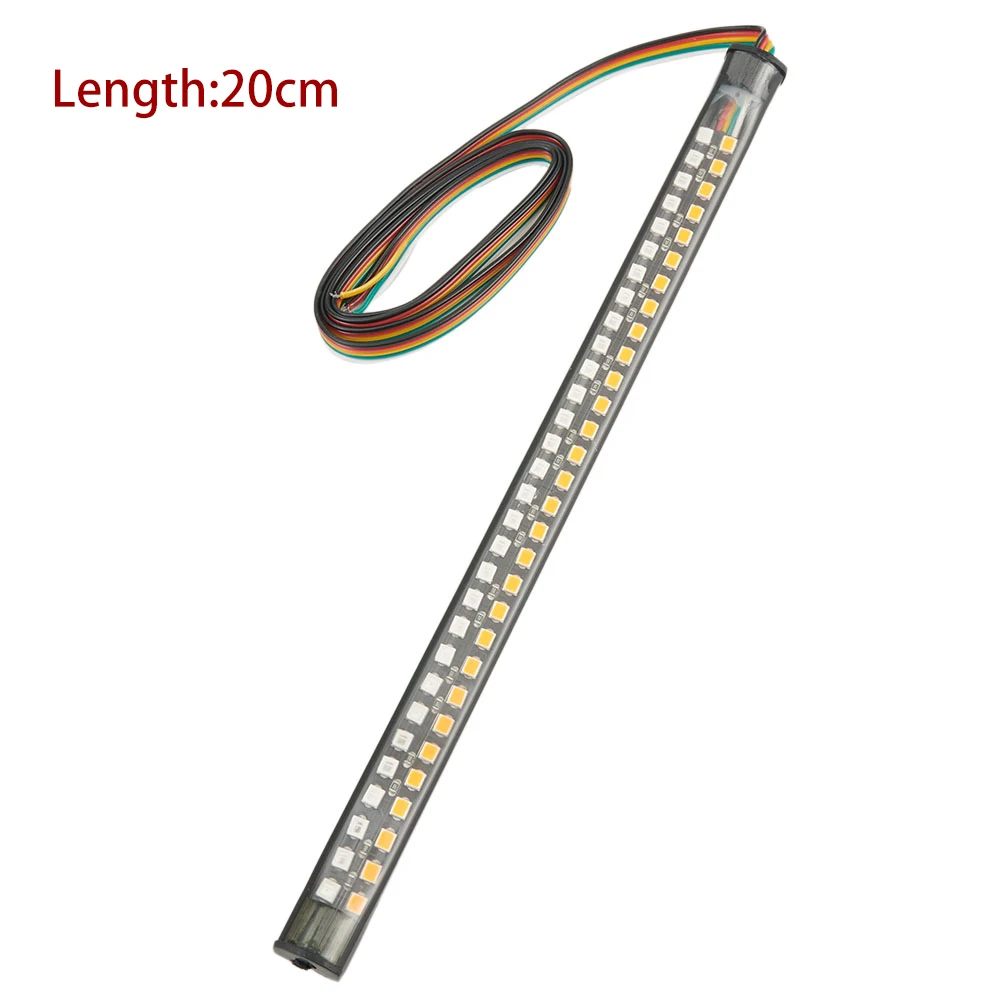 20cm Strip Lights DRL LED Red+Yellow Anti-corrosion DC 12V Motorcycle Replacement Turn Signal Practical Useful