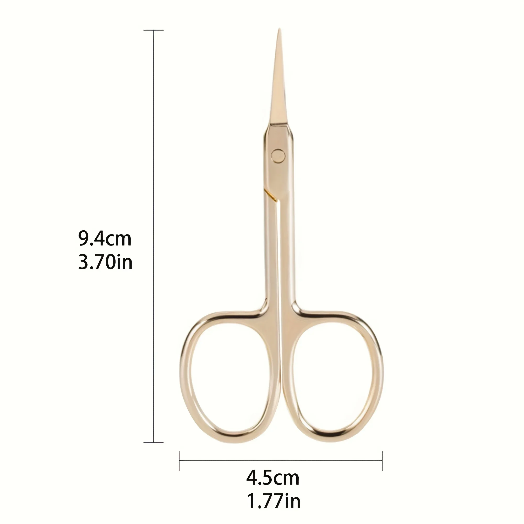 1pc Golden Curved Beauty Scissors - Sharp Stainless Steel Precision Tweezers for Eyebrow Trimming, Durable Grooming Tool
