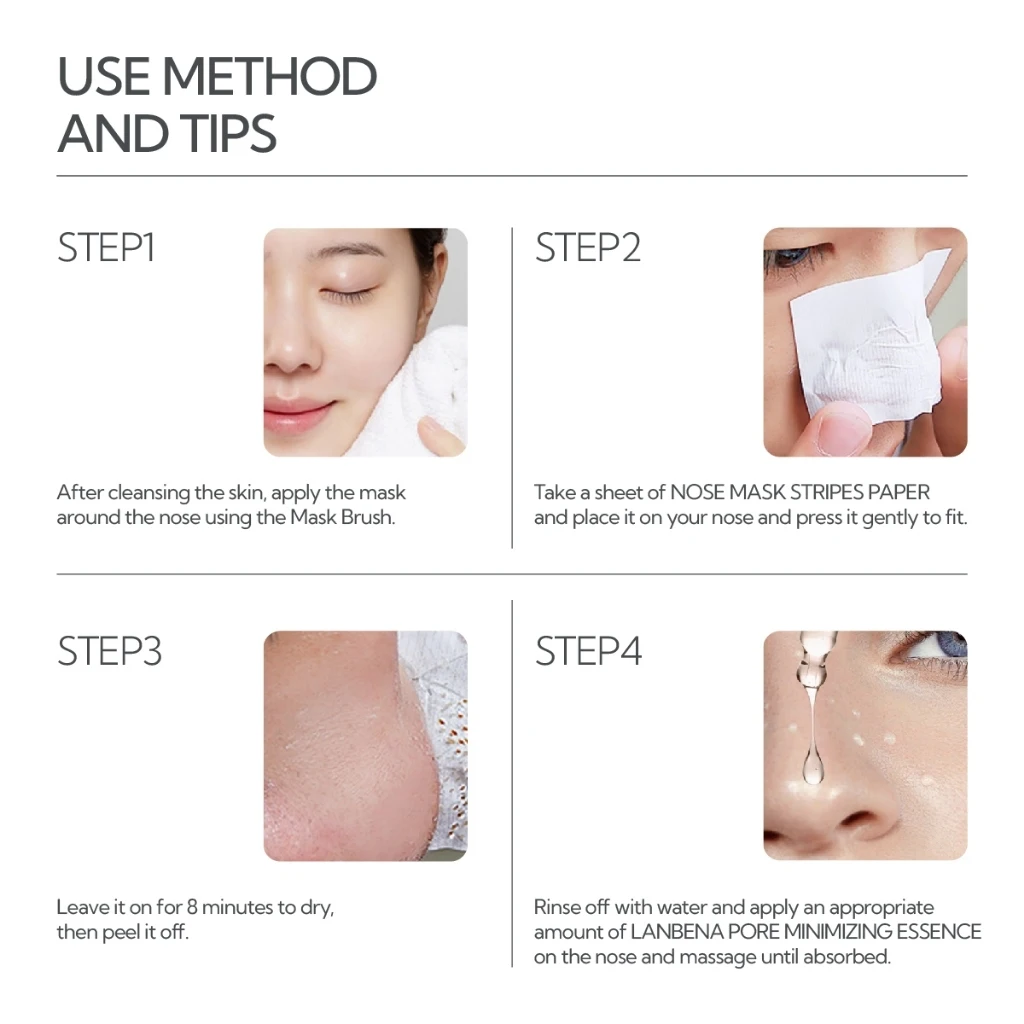 LANBENA مجموعة مصل إزالة الرؤوس السوداء وشرائط الأنف وتقليل المسام #5
