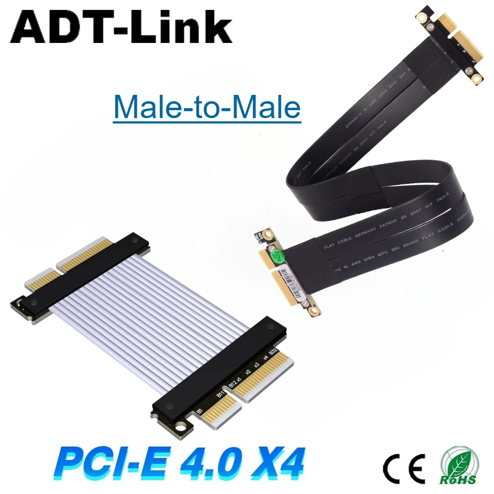 

R22SS K22NS PCI-E 4.0 PCI Express 3.0 X4 To X4 Riser между мужчинами и мужчинами Pcie TX-RX Обмен сигнала/Tx-Tx Перемычка кабеля прямого удлинителя