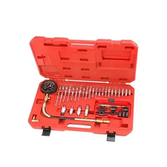 Diesel Compression Tester with a Hydraulic Gauge Universal Injector and Glow Plug Adapters