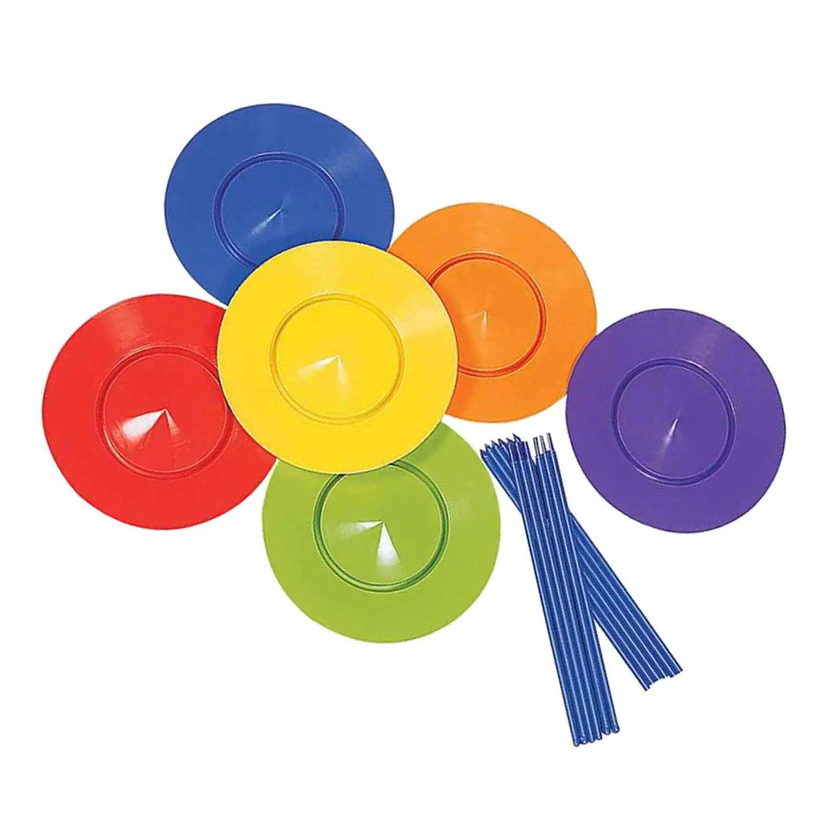 

6pcs Plates, 12pcs Sticks Juggling Plate Sticks Games Balance Skills Toys Performance Props Balance Skills Tool