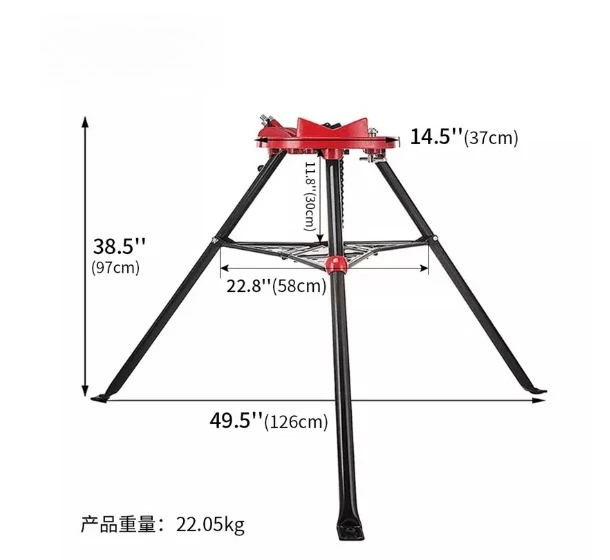 6 Inch Chain Tripod Pipe Vise Stand, Aluminum Alloy Pipe Holder With Long Chain For Plumbing Pipeline Repair