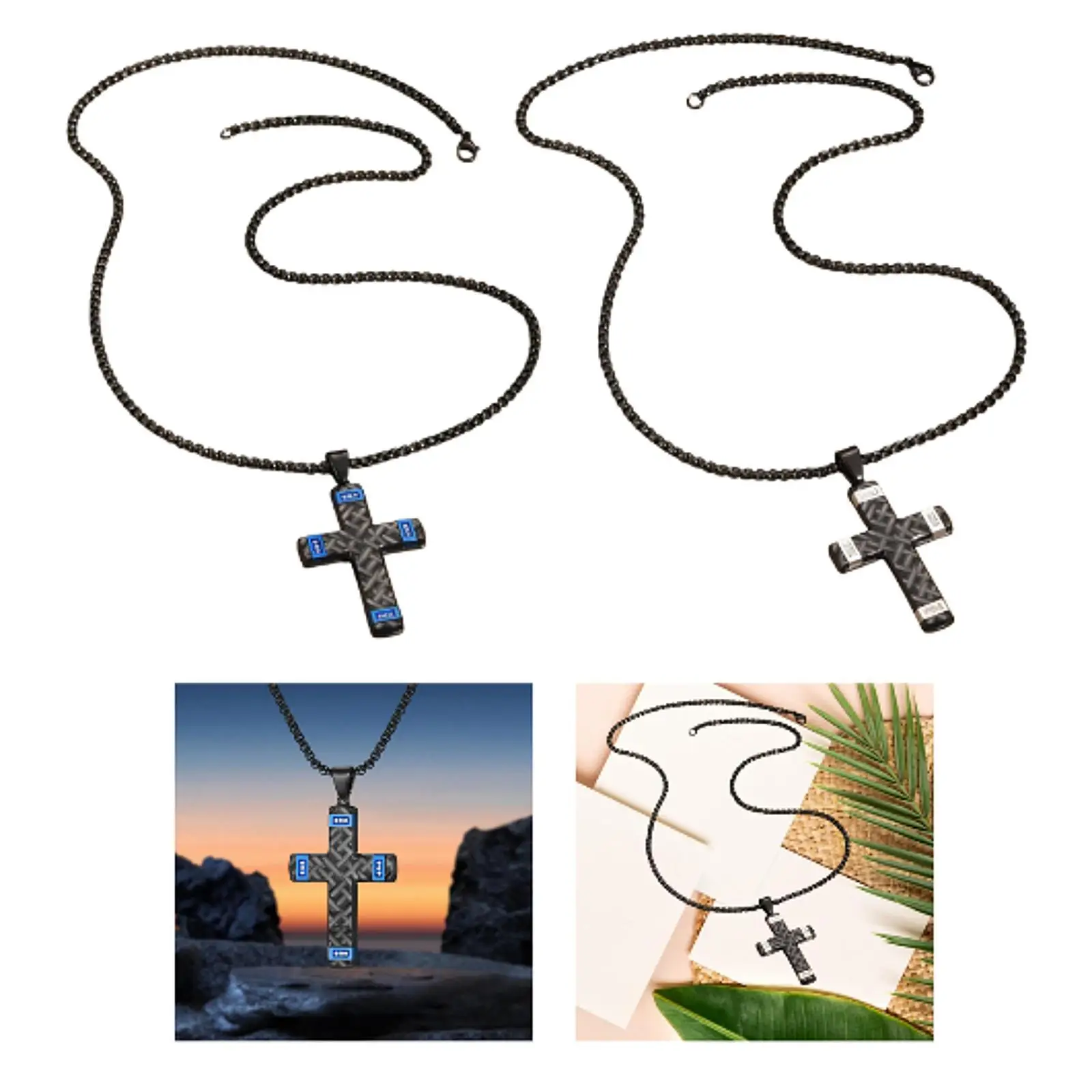 

Cross Pendant Necklace Stainless Steel Versatile Chain Jewelry Trendy Fashion Accessory for Street Shopping Holidays