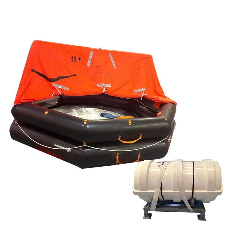 SOLAS Marine Throw Overboard Inflatable Liferaft 15 Person Throwing Inflatable Life Raft for Lifesaving Customized