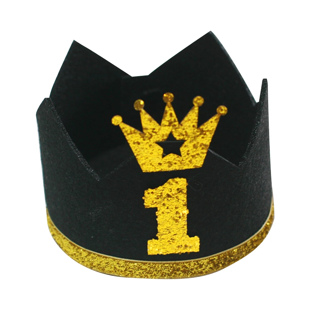 

Birthday Hat Cap Gold Party Supplies Tiara 1st Photo Props Party Supplies Children Accessories Baby Crown Celebration