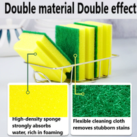 12/24Pcs Kitchen Dishwashing Soft Sponge Absorbent Clean Rub Pot Rust Scouring Pad Removing Kits Household Cleaning Brush Sponge