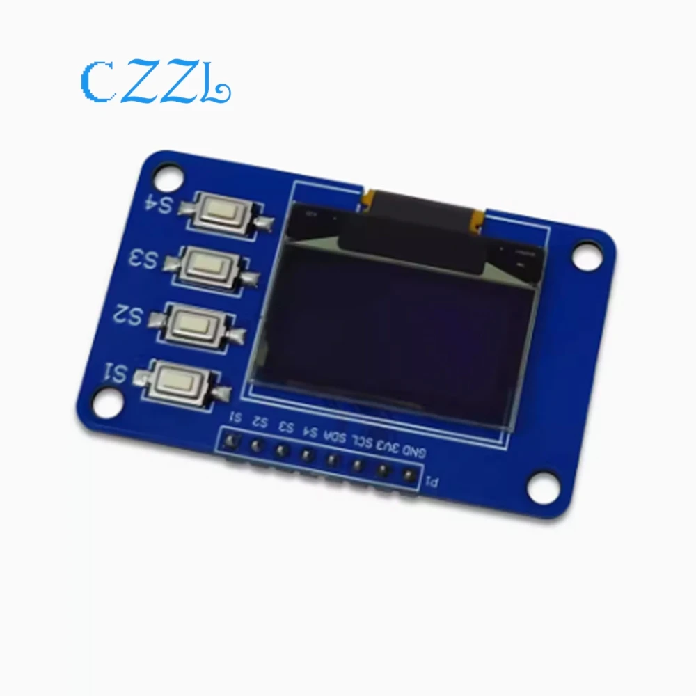 Módulo de exibição OLED de 0,96 polegadas Módulo de tela 12864 com matriz e teclados de 4 teclas Driver IIC SSD1306