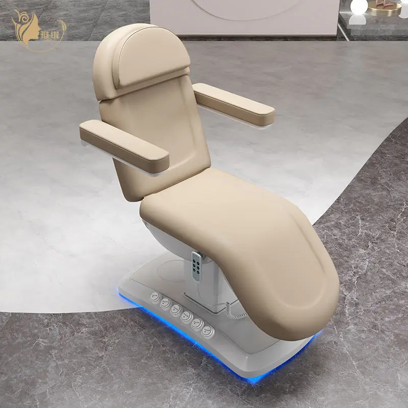 Multifunctional 3-Motor Electric Facial Bed With LED Base And Foot Control For Beauty Spa Treatments