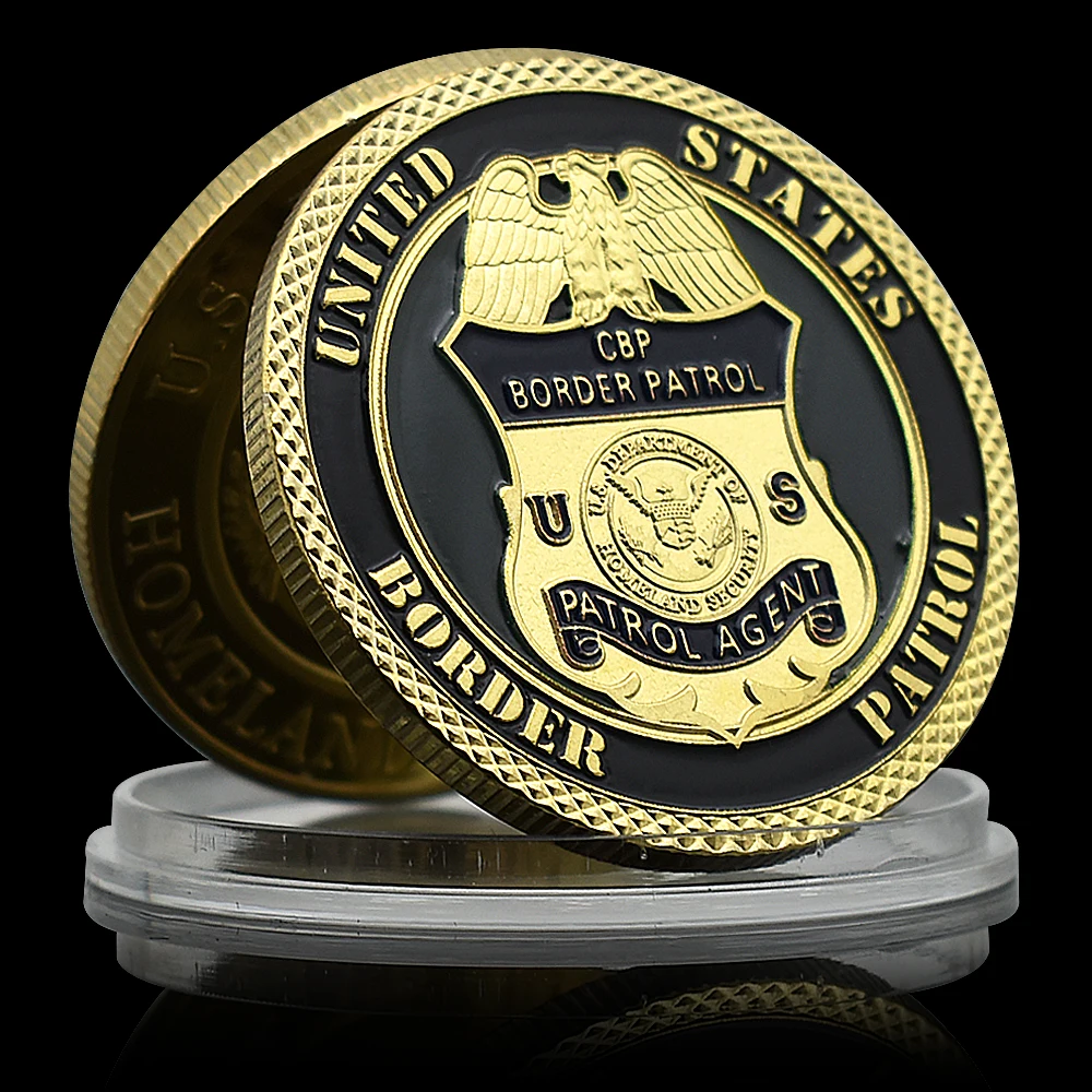 American Border Patrol Agent Gold Plated Coin US Department of Homeland Security Memory Medal Souvenir