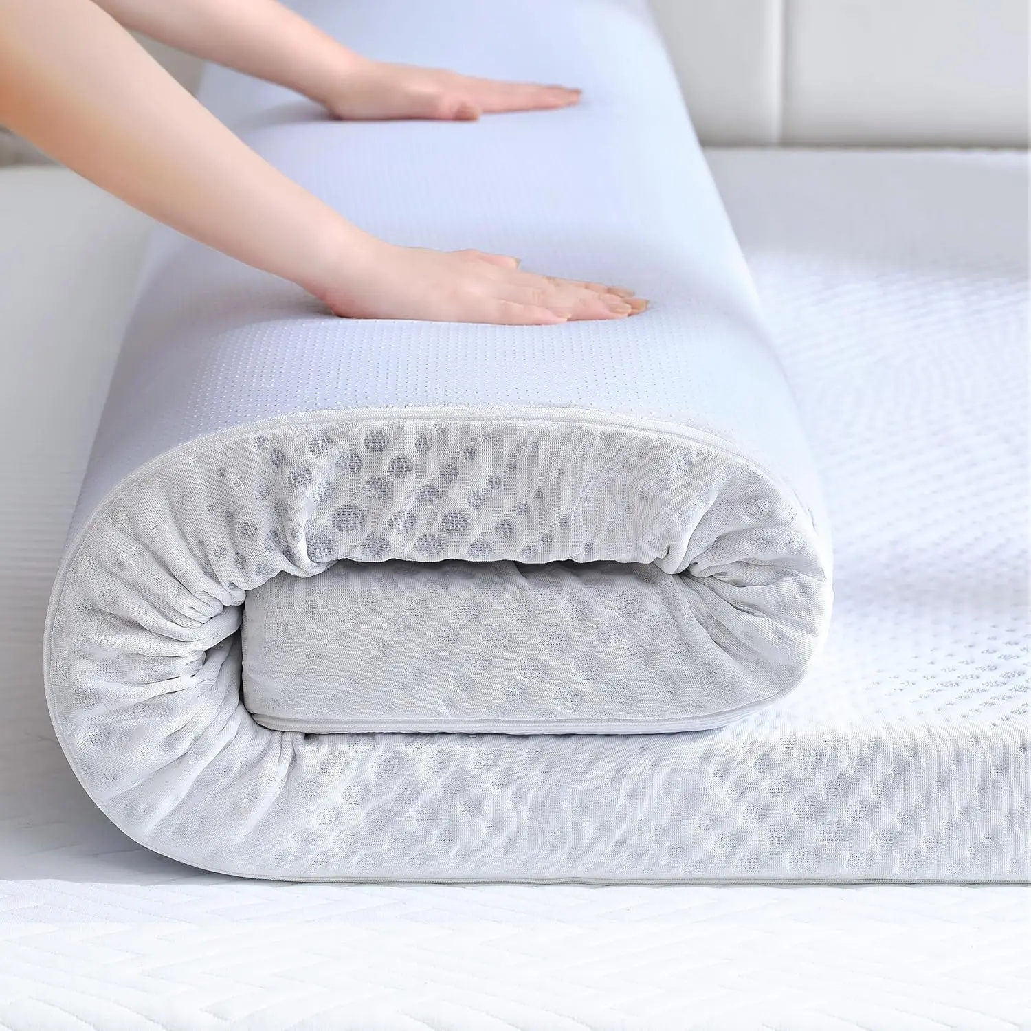 

3 Inch Gel Memory Foam Mattress Topper King Size, Mattress Pad for Body Pressure Relief,Cooling Bed Topper Breathable Soft Cover