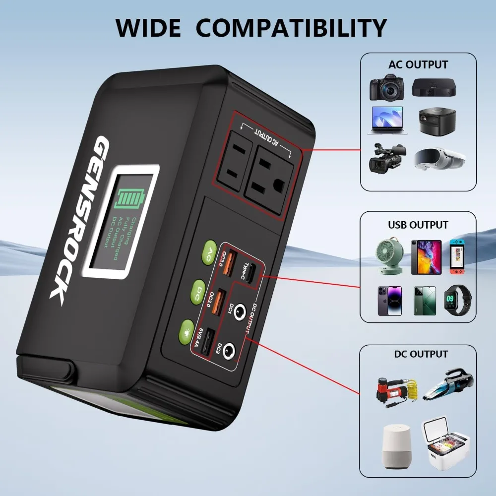 بنك طاقة محمول بقدرة 24000 مللي أمبير في الساعة مع مخرج تيار متردد بقدرة 150 وات، شاحن 8 منافذ لأجهزة الكمبيوتر المحمولة والهواتف والتخييم والمكتب المنزلي والاستخدام في حالات الطوارئ #3