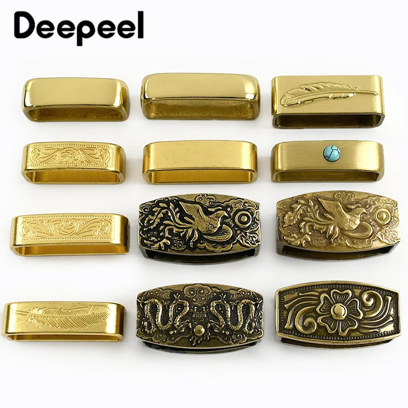 1Pc Deepeel 35/40mm Pure Copper Man Belt Buckle Ring Metal Solid Brass Waistband Loop Clasp Men Belts Leather Crafts Accessories