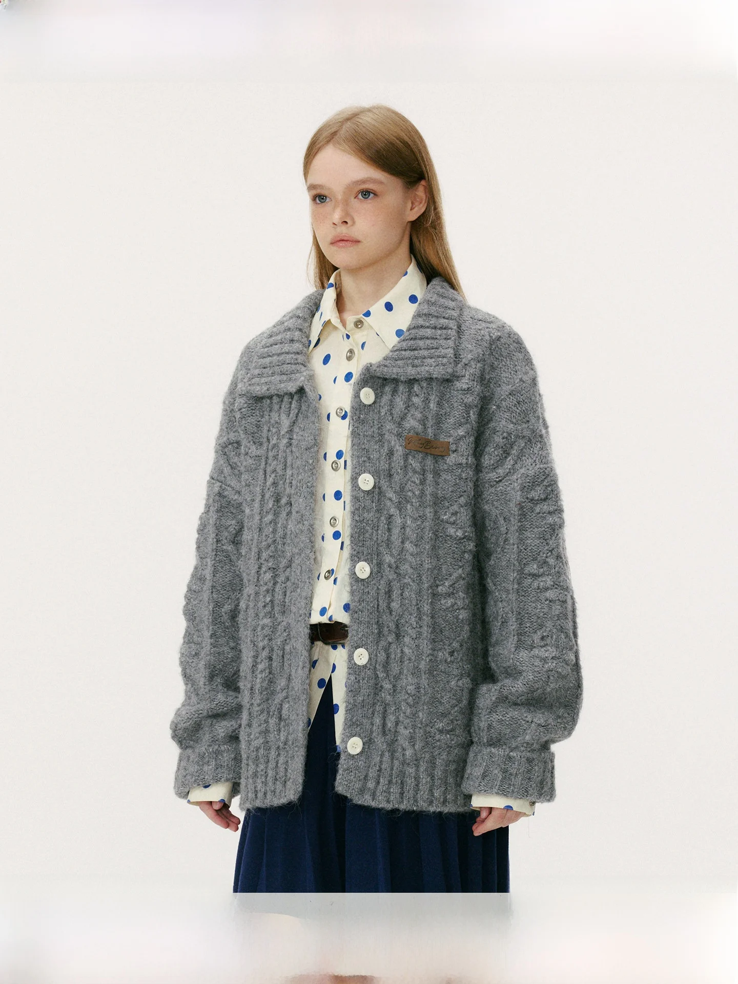 

Вязаный свитер-жакет WhyBerry в винтажном стиле, женский, с воротником-стойкой, в стиле колор-блок, мягкий, теплый, с длинными рукавами, верхняя одежда