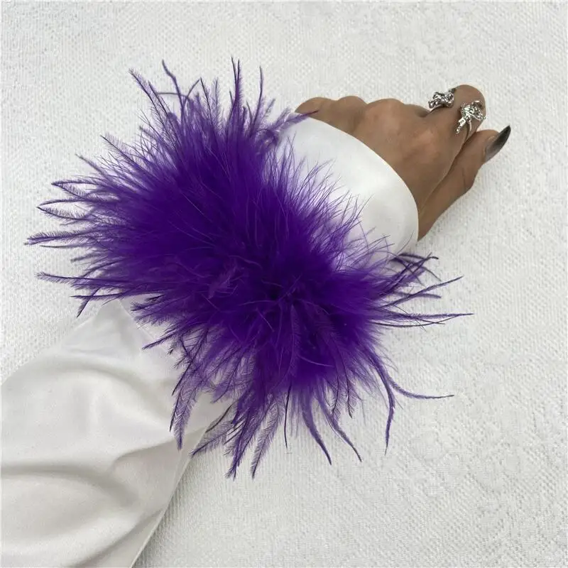 Straußenfedern Manschettenarmband für Damen Accessoires Modeschmuck Armbänder Brautjungfern Geschenk Schmuck Federn Manschetten-Fußkettchen – Detail 19