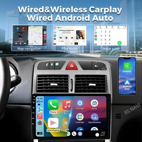 Imagen 2 del producto Android 15 para Peugeot 307 307CC 307SW 2002-2013 2K QLED Android Radio de coche reproductor de vídeo Multimedia GPS estéreo CarPlay unidad principal