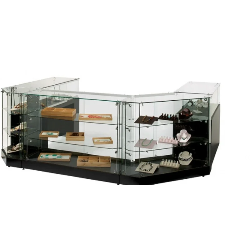 custom.KEWAY Luxulry Jewelry  Glass Display Showcase LED Display