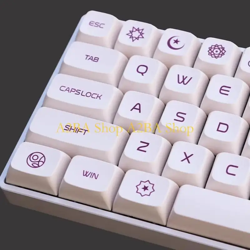 A2BA 137Keys Full Set Keycaps XDA Height PBT Material Milk Purplee Color For Multiple