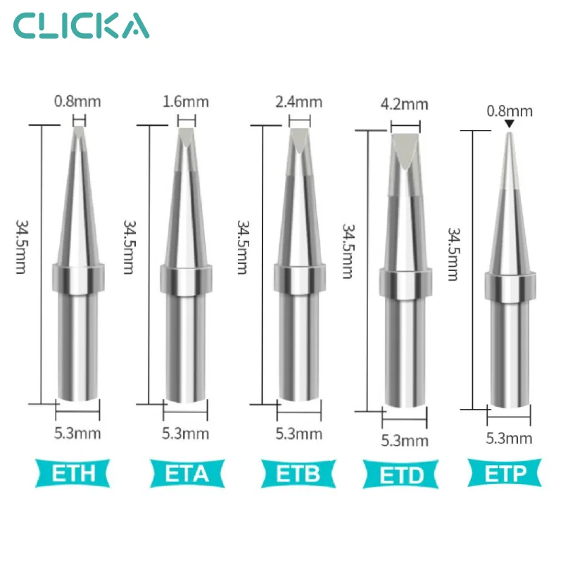 ET series ETB/ETP/ETS/ETH Welding Bit Soldering Iron Tip For Weller WES50/51 WESD51 WE1010 Soldering Station PES51 LR21 Handles